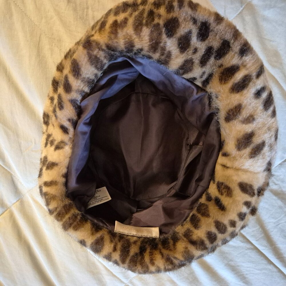 Vintage Leopard print Faux Fur Hat - Picture 5 of 9